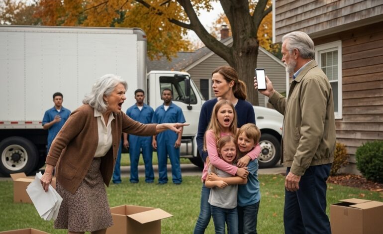 After my husband passed away, my mother-in-law arrived at my doorstep with a moving truck and an eviction notice for me and my kids. but she had no idea about the final surprise my husband left—just for her.