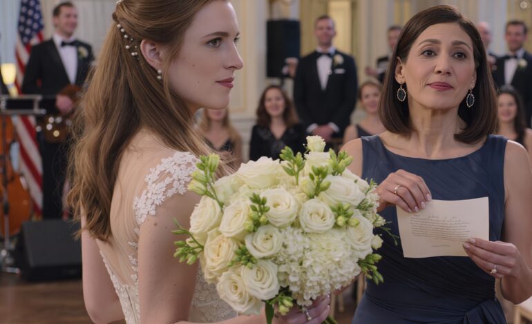 At my daughter’s wedding to the son of a wealthy man, everyone praised them as the perfect couple. When she threw the bridal bouquet toward me, I froze because I saw a small piece of paper tucked inside with the words: ‘Mom, get me out of here.’