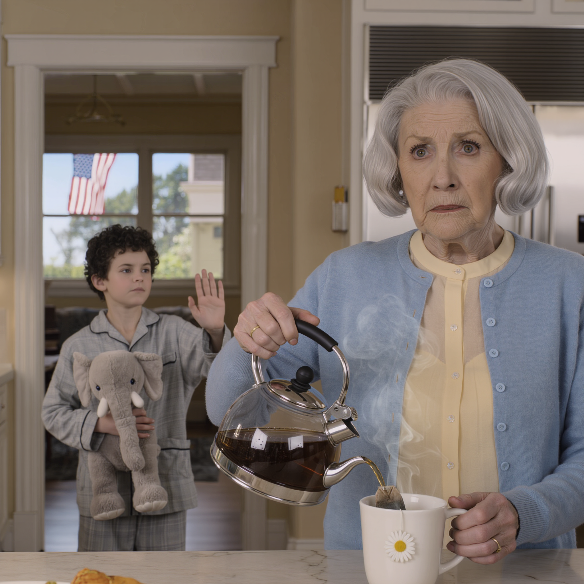 My son and my daughter-in-law went on a cruise, leaving me to babysit my eight-year-old grandson—the child everyone believed was ‘mute’ since birth. The second the door clicked shut, he stopped rocking, looked me straight in the eye, and whispered clearly: ‘Grandma… don’t drink the tea Mom left out. Something isn’t right.’ And what he said stopped me from making a terrible mistake…