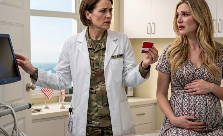 My OB shut off my ultrasound mid-heartbeat, locked her office door, and whispered, “Leave your husband before you go home”—then slid a tiny fertility-lab barcode tag across the desk that proved my pregnancy was part of a trap.