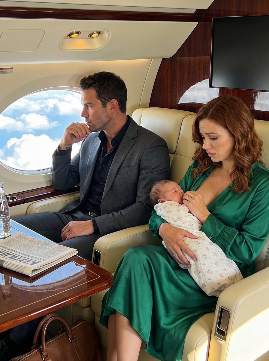 A Feared Crime Boss Sat in First Class, Powerless, as His Newborn Screamed Nonstop—and No One Dared to Help. Then a Grieving Single Mother in the Back Row Stood Up, Asked for the Restroom, and did the one unthinkable thing that finally calmed the baby… and tied her fate to his forever.