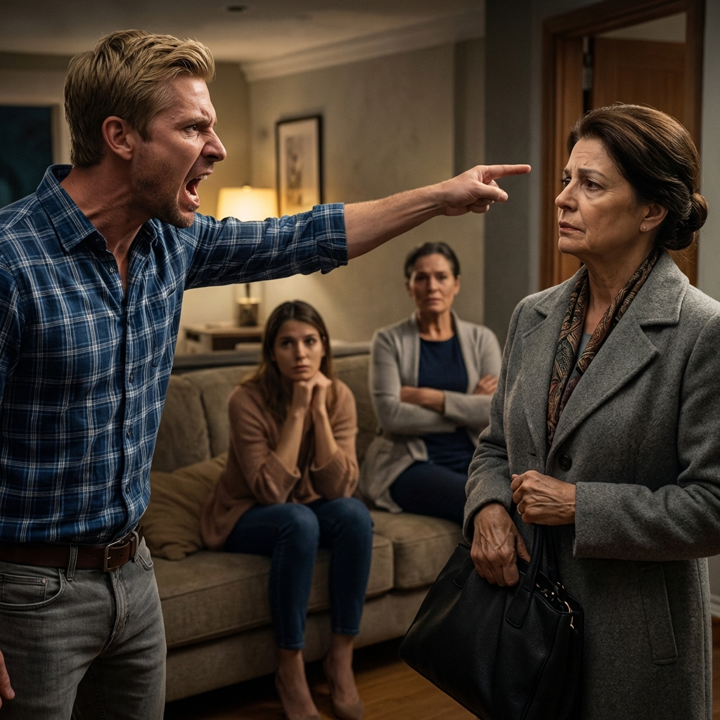 My son shouted at me, “Mom, apologize to my mother-in-law or get out of my house.” I felt the ground open beneath my feet, but I still looked him straight in the eyes and answered with three words that changed everything. She smiled confidently, believing she had won. Two weeks later, someone was knocking on my door in desperation… and this time, the final decision was in my hands.