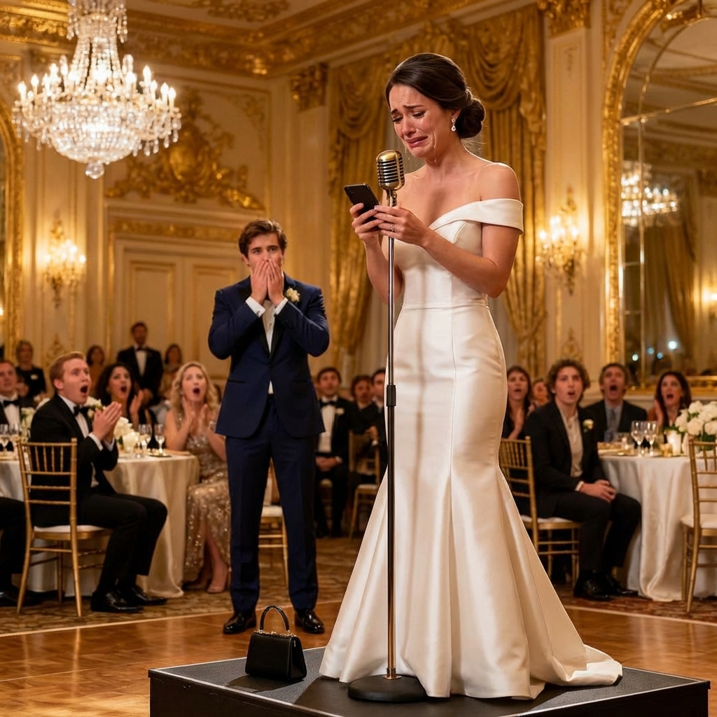 I went to the groom’s room only because I forgot my bracelet. But the moment I opened the door, I heard him call me a “fat pig” and brag that he just needed a few months after the wedding to take my family’s money. I froze—then I hit record. And when I finally stood on that wedding stage, holding the mic, I didn’t say my vows… I exposed everything.