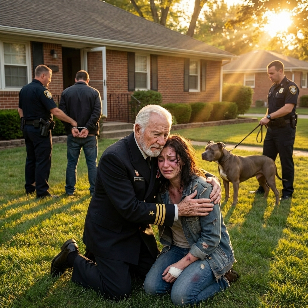 My preg/nant daughter texted me, “Dad, save me.” When I arrived at her in-laws’ mansion, I found her locked inside a dog kennel. My son-in-law was casually feeding the dogs, and when the pit bull spotted me, it grew vicious and restless. He sneered, “She’s been very disobedient lately, so this is what I feed her—want to try it too?” Every word made my blood boil. Then he suddenly released the dog and ran back into the house. What he didn’t know was that I had spent thirty years training military dogs. He had just handed me a weapon, and what I gave back would make him regret it for the rest of his life.
