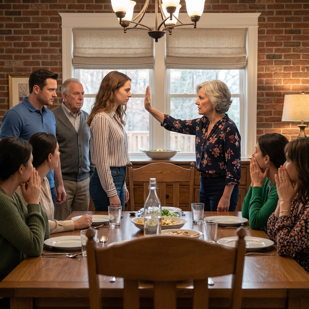 My Stepdaughter Humiliated Me In Front Of My Friends. When I Spoke Up, My Mother-In-Law Slapped Me And Warned, “Say Another Word To Her, And Next Time It Won’t Just Be A Slap.” My Husband Coldly Added, “If You Want To Discipline Someone, Have Your Own Child.” My Father-In-Law Smirked, “Some People Don’t Understand Family Dynamics.” My Stepdaughter Whispered, “Finally, Someone Gets It.” I Stayed Silent. The Next Morning, Everything Changed.