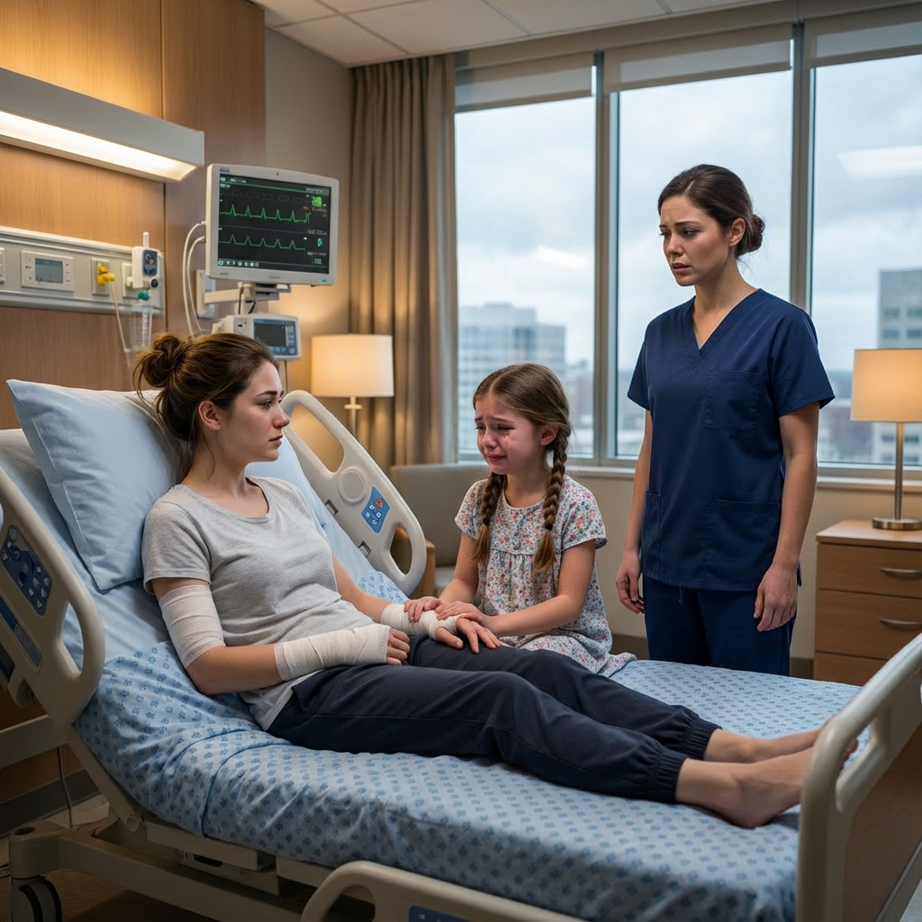 The Hospital Called: “Your 8-Year-Old Is In Critical Condition — Third-Degree Burns.” When I Arrived, She Whispered, “Mom… Stepmom Held My Hands On The Stove. She Said Thieves Get Burned. I Only Took Bread Because I Was Hungry…” When Police Reviewed The Footage, My Ex Tried To Escape.