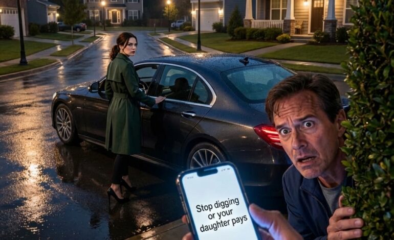 I told my wife, “Keep your secrets.” She just smiled and said, “Interesting.” That night, I followed her outside and watched her slip into someone else’s car like she belonged there. My hands shook as I whispered, “Who are you?” She turned, eyes cold, and replied, “Not who you think.” Then a text lit up my phone: “Stop digging or your daughter pays.” And that’s when I realized…I’d married my enemy.