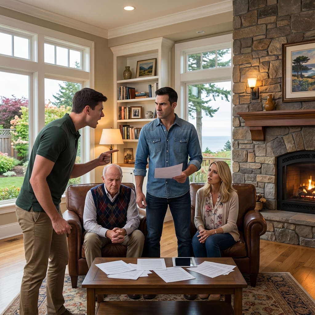 I Bought My Parents A $425,000 Beachfront Home For Their 50th Anniversary — But When I Visited, My Mom Was Crying And My Dad Shaking. My Sister’s Husband Had Claimed It As His Own, Shouting, “This Is My House Now!” My Sister Smirked… Until I Walked In — And The Room Went Dead Silent.