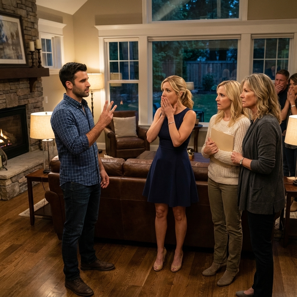 At My Housewarming Party, My Sister Stood Tall And Said, “My Lawyer Has Already Drawn Up The Papers — From This Moment, This House Is Mine.” She Turned To The Crowd And Declared That I Was No Longer Welcome Here. Everyone Froze, Watching Her Smirk Like She Had Already Won. My Mother Nodded Proudly, My Father Looked Away, And My Friends Whispered In Shock. I Didn’t Say A Word — But My Husband Simply Took A Sip Of His Drink, Calmly Looked Around The Room, And Began To Count, “Three… Two… One…” Then Silence Took Over.