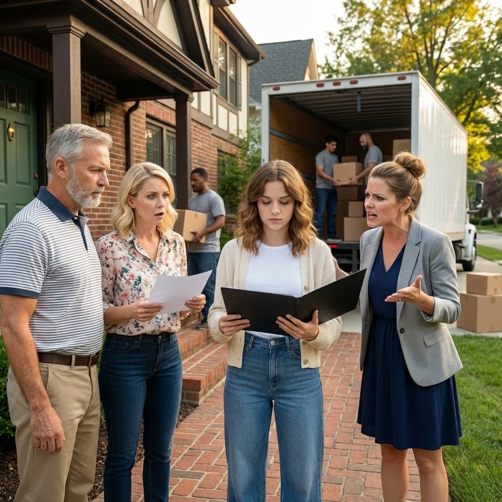 When I Inherited My Grandparents’ $900K Estate, I Quietly Moved It Into A Trust – Just In Case. Last Week, My Sister Showed Up With Mom, Grinning Maliciously: ‘We Had The House Signed Into My Name – You’re Out By Friday.’ Mom Added: ‘Some People Just Don’t Deserve Nice Things.’ Dad Agreed: ‘She Needs This More Than You Do.’ I Just Smiled Calmly And Said: ‘You Really Think I’d Let That Happen After Everything I’ve Learned About This Family?’ Two Days Later, They Returned With Professional Movers And A Smug Attitude… And Froze In Complete Terror When They Saw Who Was Standing On The Porch Holding The Legal Folder