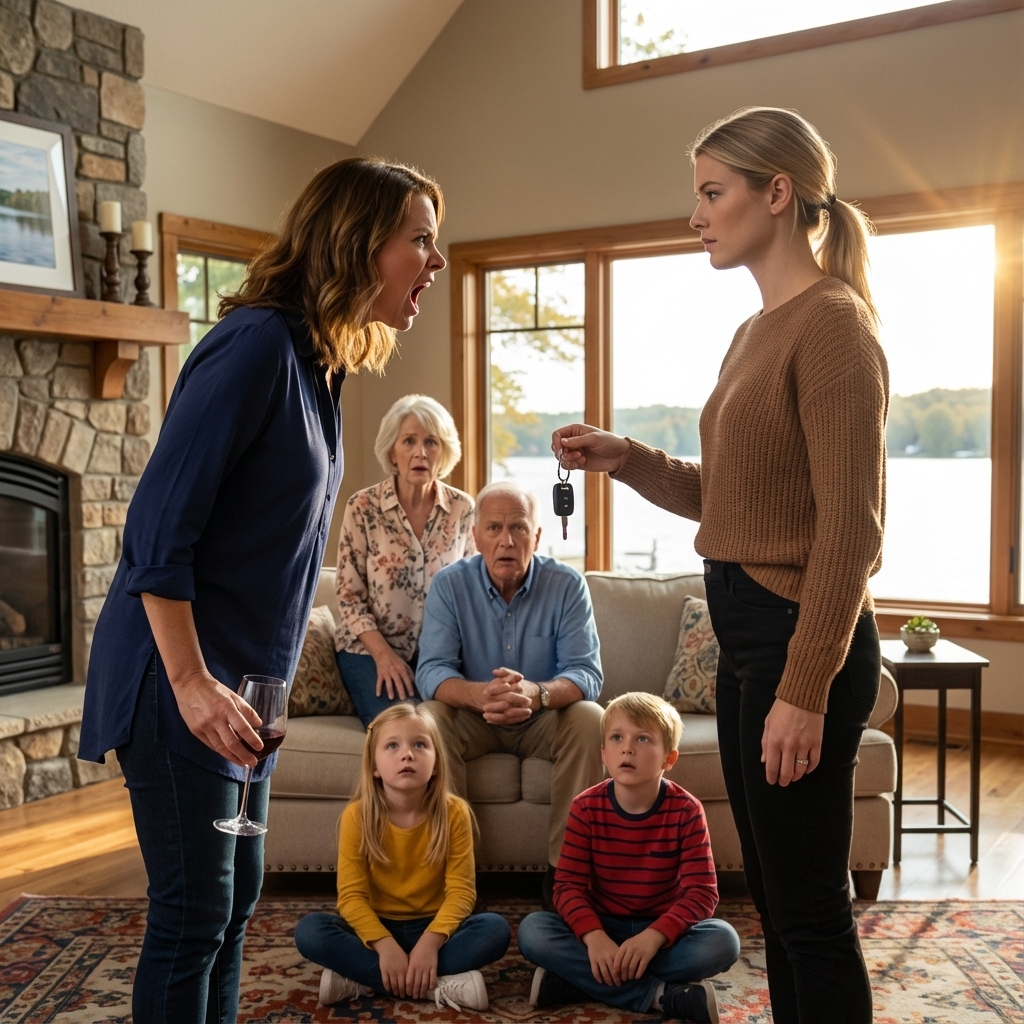 I just wanted a quiet weekend at my lake house—until I opened the door and found my brother’s wife already there with her whole family. “Why is this useless leech here?” she screamed. “Get out!” Everyone laughed like I was the intruder. I smiled, nodded, and said calmly, “Alright, I’ll leave.” They didn’t know the house wasn’t in my brother’s name anymore. Two hours later, the sheriff arrived with the eviction notice—signed by me. That’s when the screaming really started.