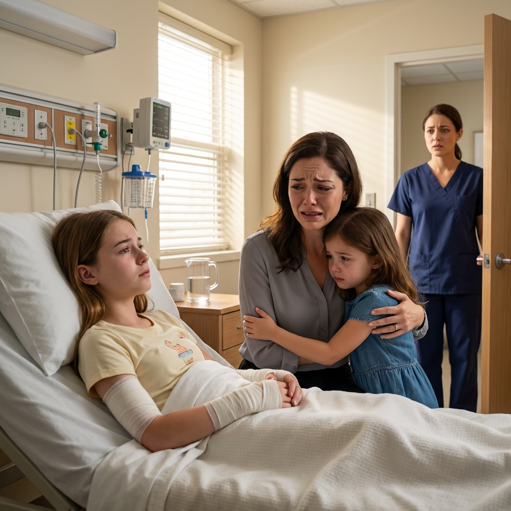 The Hospital Called: “Your 8-Year-Old Is In Critical Condition — Third-Degree Burns.” When I Arrived, She Whispered, “Mom… Stepmom Held My Hands On The Stove. She Said Thieves Get Burned. I Only Took Bread Because I Was Hungry…” When Police Reviewed The Footage, My Ex Tried To Escape.