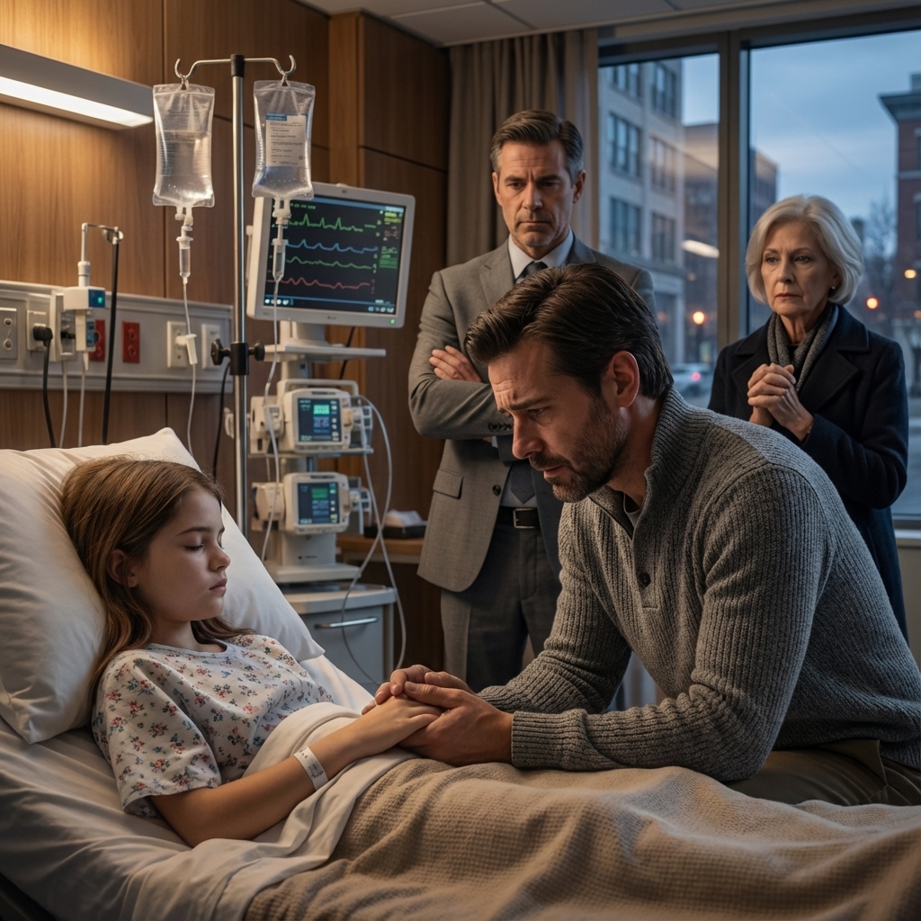 I Sat Beside My Daughter’s Hospital Bed, Holding Her Hand As The Doctor Said, “The Fall Was Severe. She Might Not Wake Up.” My Wife Sobbed, And My Mother-In-Law Whispered, “Maybe It’s For The Best — She Was Always Too Difficult.” My Brother Added, “Some Kids Just Crave Drama.” Then I Noticed A Crumpled Note In Her Hand. It Read, “Dad, If Anything Happens To Me, Check The Camera I Installed In My Room.” I Drove Home, Watched The Footage — And Immediately Called The Police.