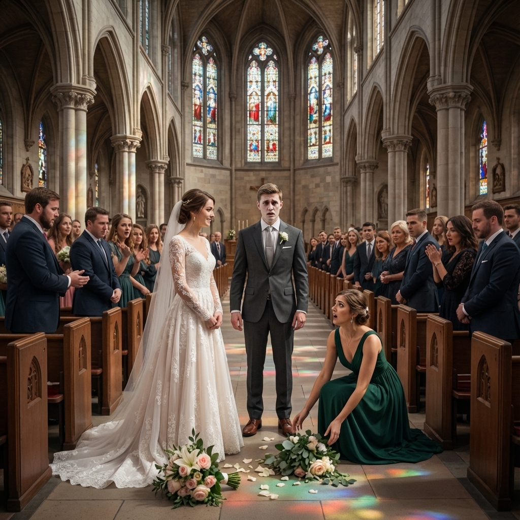 On my wedding day, I was about to say my vows when my maid of honor stood up and announced she was pregnant with my husband’s baby. 300 guests gasped. But instead of crying, I just smiled and said I’ve been waiting for you to finally tell everyone the truth. Her face went white. She had no idea what was coming next…