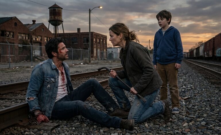 Bound beside a high-speed train, the feared mafia leader waited for death — until a poor woman and her child chose to act. That single moment changed everything.