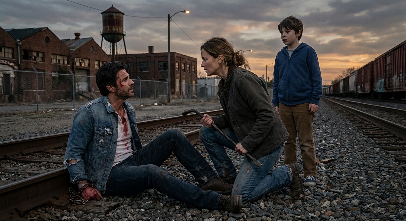 Bound beside a high-speed train, the feared mafia leader waited for death — until a poor woman and her child chose to act. That single moment changed everything.