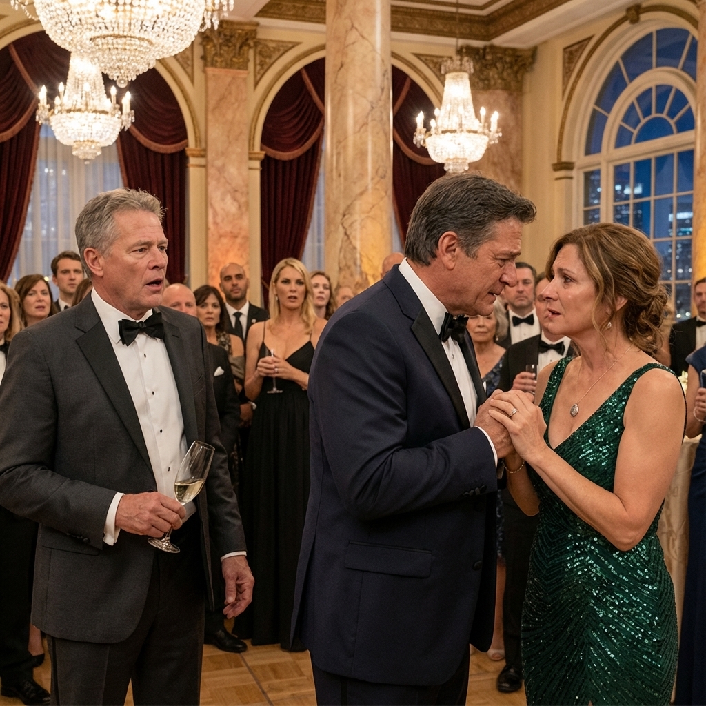 My husband dragged me to the gala to impress the new owner. “Stay in the back, your dress is embarrassing,” he hissed. When the billionaire arrived, he ignored my husband’s handshake. He walked straight to me, took my hands, and whispered with tears in his eyes, “I’ve been looking for you for 30 years…” My husband dropped his glass.