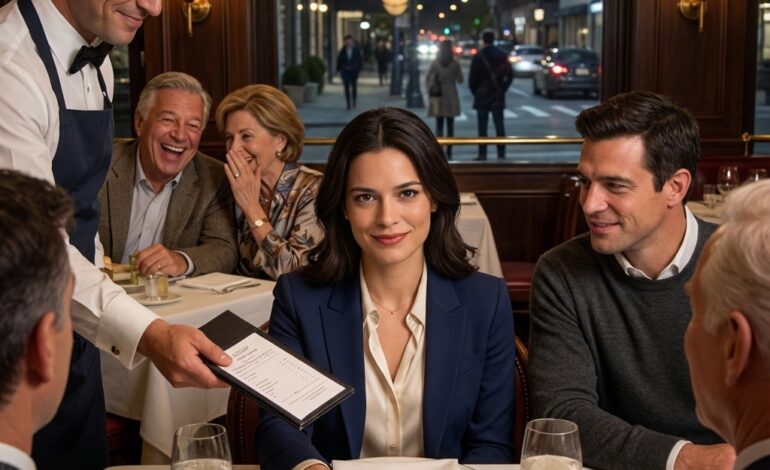 “Five dollars? That’s all your ‘poor’ husband can afford?” my parents laughed as the waiter smirked and slid the bill toward me. My grandparents’ friends leaned in, hungry for the show. I kept my smile, paid quietly, and whispered, “Don’t worry… I’ll handle it.” Outside, my husband’s hand brushed mine. “Are you sure?” he asked. I nodded—because the restaurant’s owner had already received my message. And in minutes, their ‘luxury’ night would become the scandal that destroyed them.