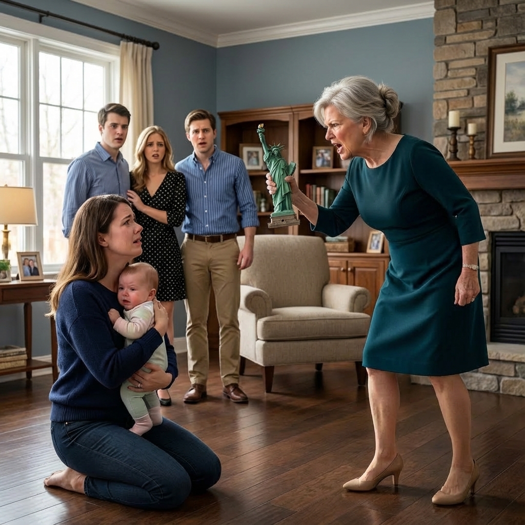 After years of hard work, my husband and I finally bought our dream home. At the housewarming party, my own sister accused me of stealing her $25,000 wedding fund. When I exposed her lie, my mom, furious, grabbed a metal Statue of Liberty and sla;m;med it against my head. I crashed into the wall holding my 3-year-old daughter. I forgot my pain when I saw my baby’s condition and I froze in sh0ck, because my innocent daughter…