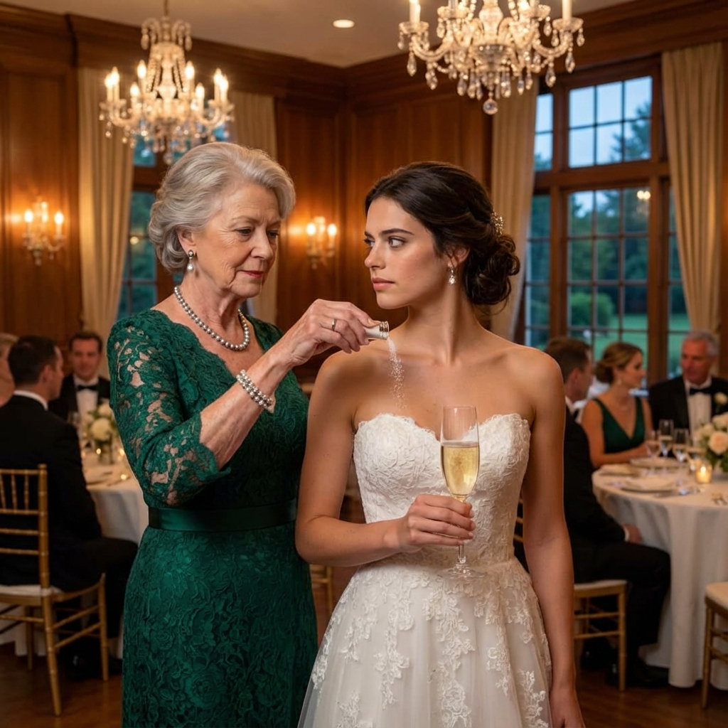 During the wedding reception, my mother-in-law thought she was clever when she slipped something into my glass while no one was looking.