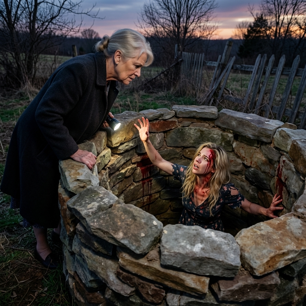 My MIL pushed me into a dry well to eliminate me. At the bottom of the well, I unexpectedly discovered a chest of gold left by my husband’s ancestors, along with a will stating that whoever finds it will become the legal heir…