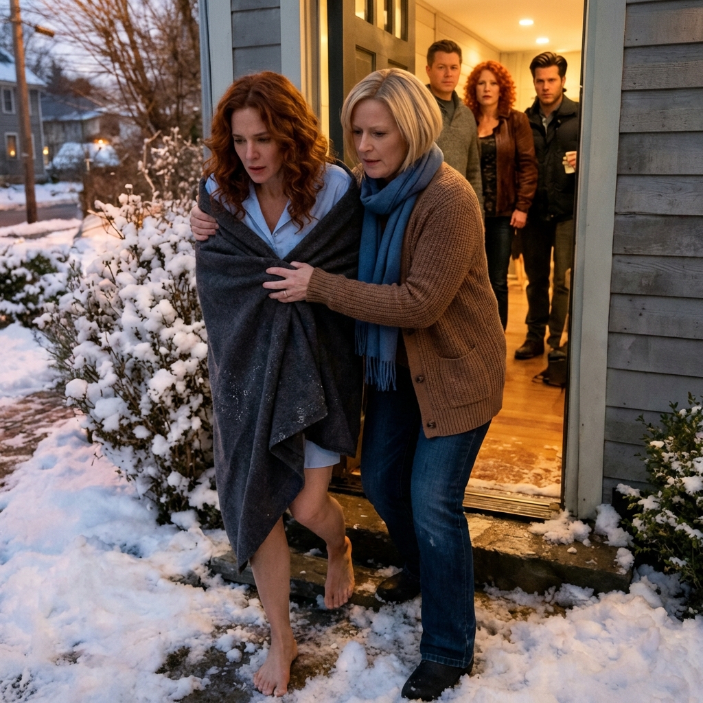 I Found My Daughter Barefoot in the Snow While They Called It “Respect.” Inside, They Celebrated Her Silence—So I Took Her Hand, Walked Her Inside, and Spoke the Words That Ended Their Control.