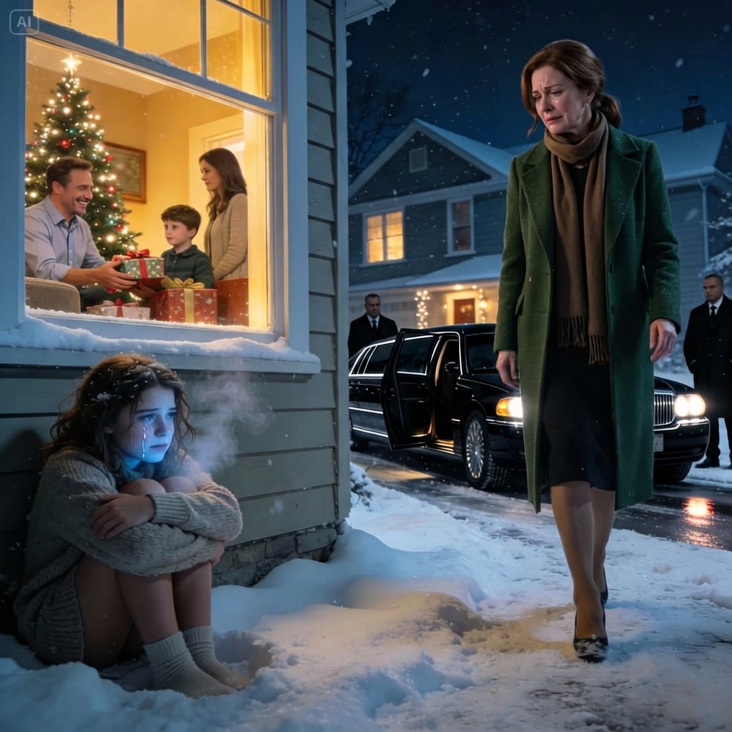 he cold wasn’t the worst part of Christmas Eve—my father was. At -10°C, he threw me out into the snow for “talking back” at dinner and locked the door like I was nothing. I could only stare through the window as they laughed, tore wrapping paper, and opened gifts without me.