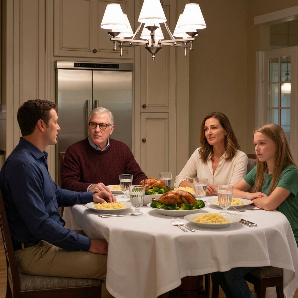 Your promotion means you pay for everything now. My dad announced at dinner. New rule. You cover all family expenses. I just made director $240,000 salary.