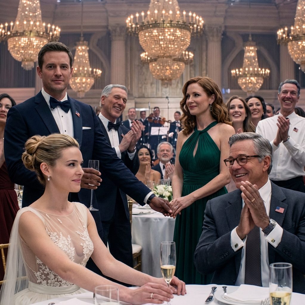 At our wedding my husband raised his glass and said, “This first dance is for the woman I’ve secretly loved for ten years” — then he walked straight past me, offered his hand to my sister, and the entire ballroom applauded like I was just decoration… so I leaned down to my father and asked one question that turned his smile to stone.