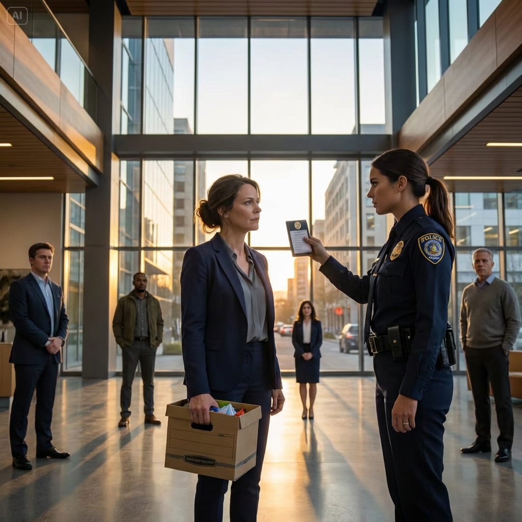 The new female ceo had set my firing for exactly 4:00 p.m. at 3:47, the lobby badge machine buzzed. three visitor passes printed out. no warning. federal inspectors. the suited woman stared straight at me and asked, “are you sadie barrett?” every head turned my way. the entire room went still.