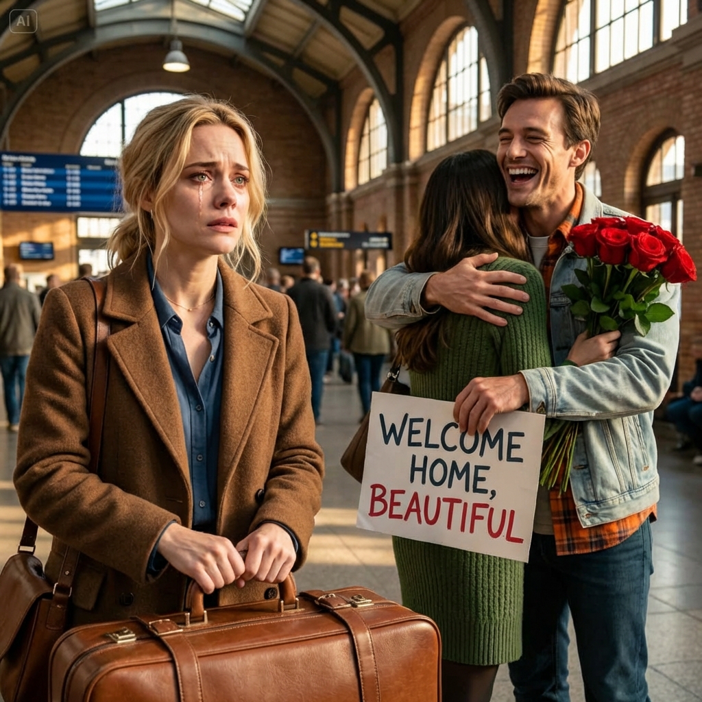 I came back ONE DAY EARLY and saw my HUSBAND at the AIRPORT with FLOWERS… she JUMPED in his ARMS…