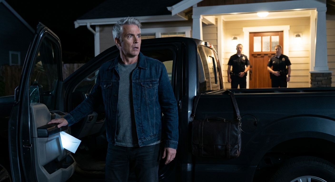 My Son Thought He Hid An Envelope Under My Truck’s Dashboard Without Me Noticing. I Calmly Moved It To His Glove Box Once He Was Gone. Twenty-Three Minutes Later… The Cops Arrived.