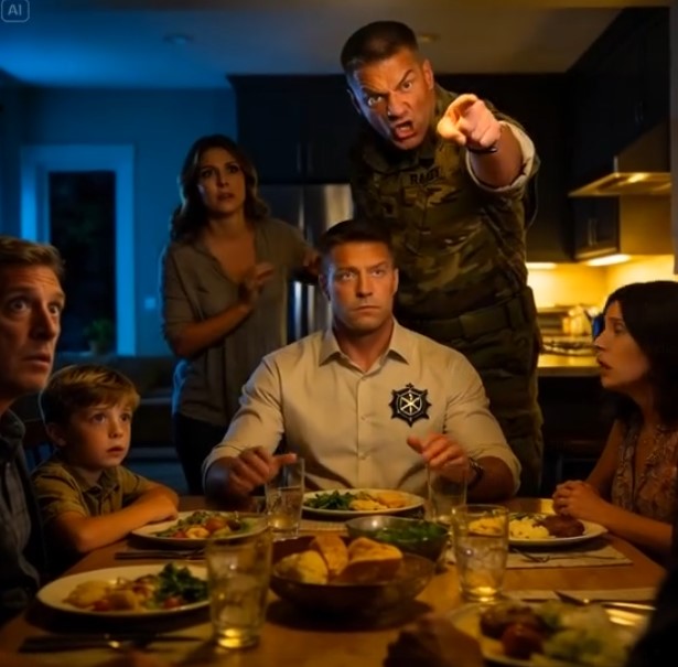 My sister beamed during dinner and said, “this is my fiancé, an army ranger, a real hero,” before turning to me with a smirk and adding, “unlike you and your safe little office work.” but after spotting the metal pin on my shirt, the ranger froze, pulled her back, and said: you don’t know who you’re sitting with.