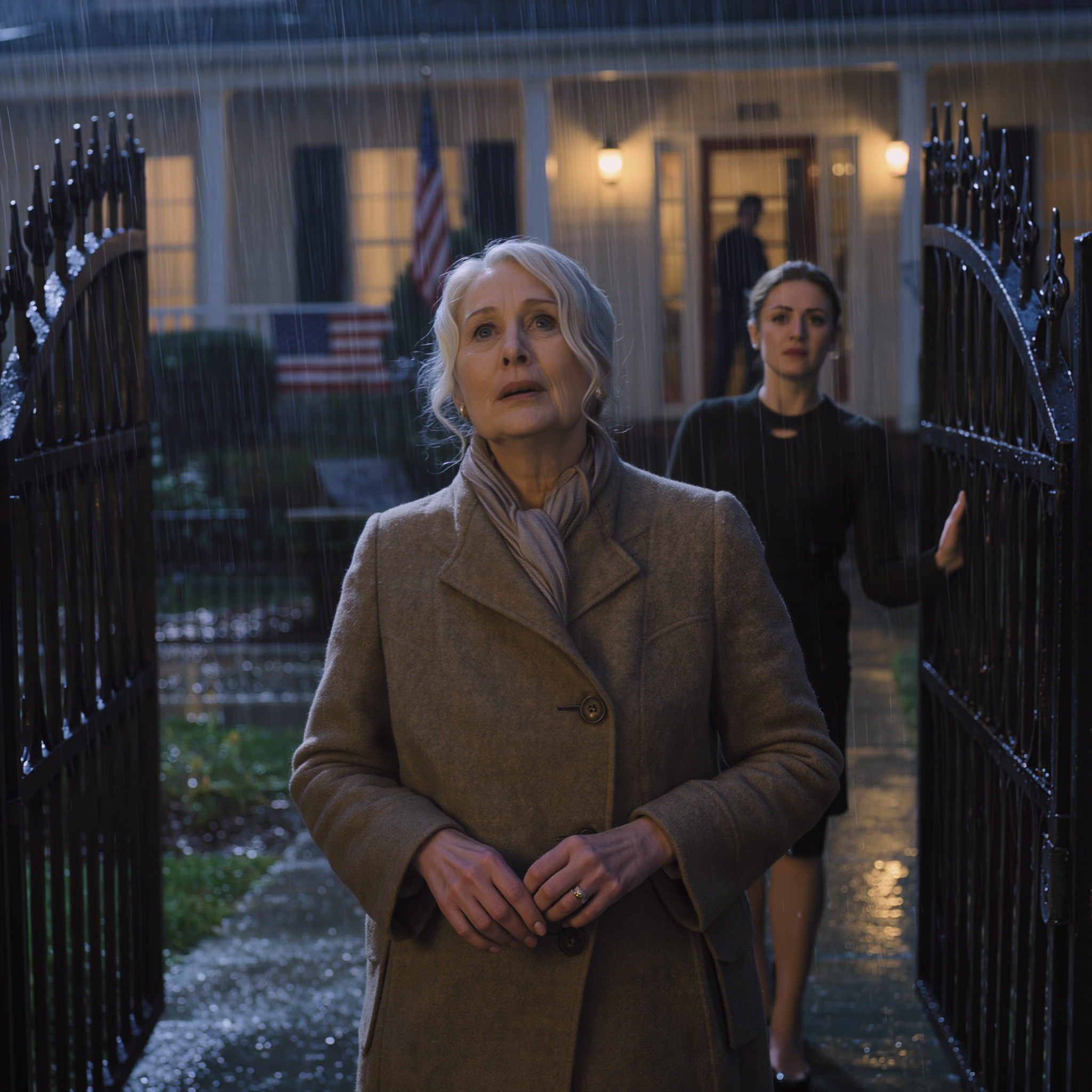 The night I slept in my car outside my daughter’s gate, it finally hit me: I’d raised successful children, but taught them love the wrong way. I vanished for a few days, slipped into an old coat like a stranger, and knocked on each door—one feared “looking bad,” one offered cash to make it quiet… then a private video suddenly spread, and I had to return and say one sentence that left the whole family holding its breath.