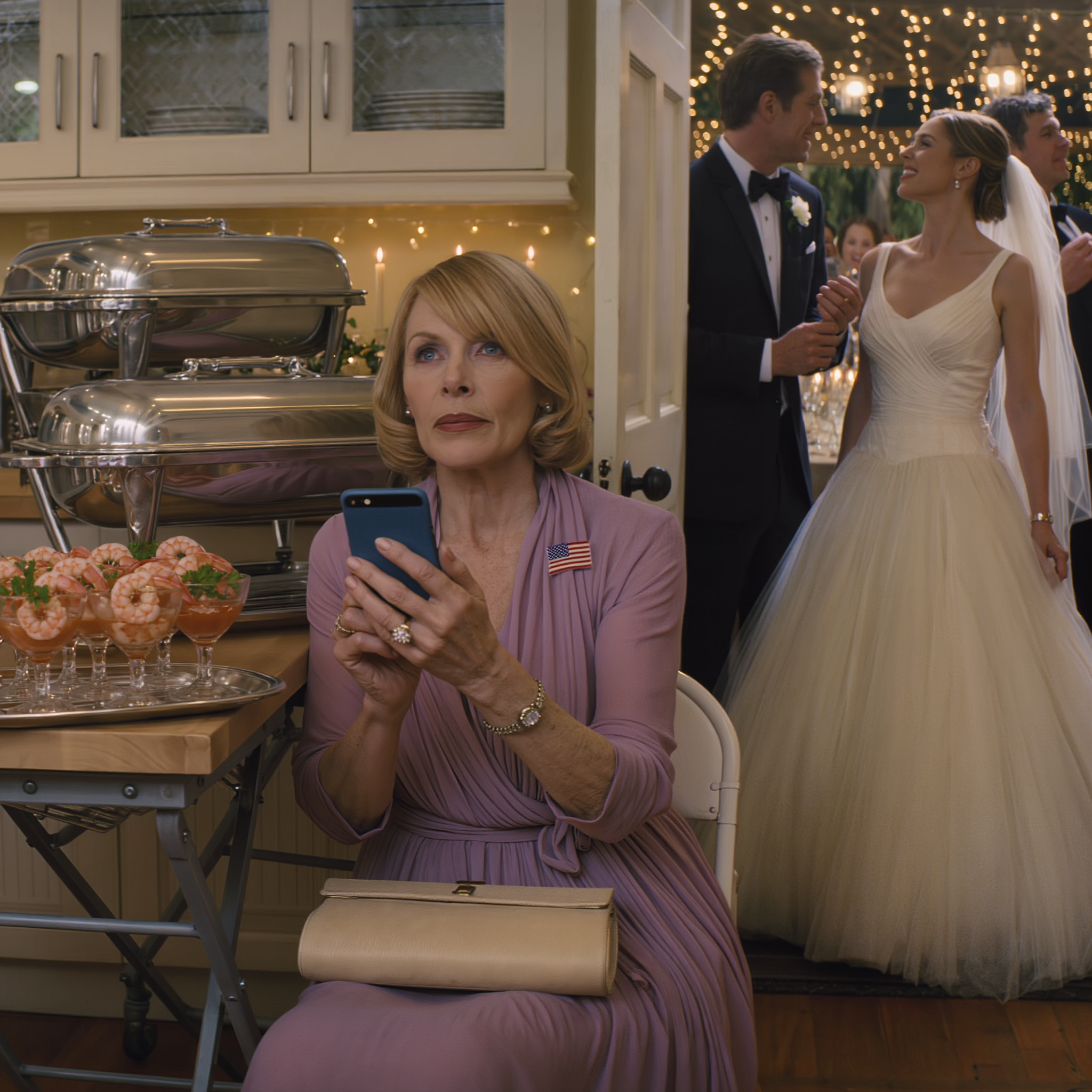 She sat me by the kitchen. That’s where I watched my son get married through a swinging door, behind a tray of shrimp cocktail I’d paid for, while the room I funded filled with laughter that never once turned in my direction.