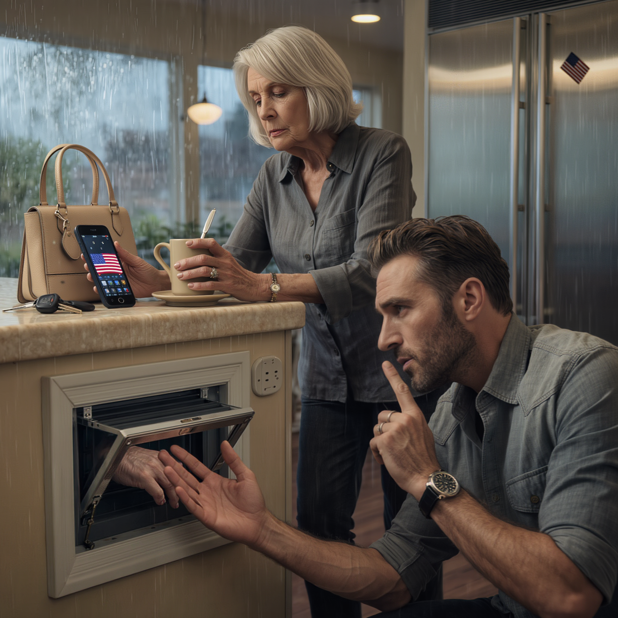 During a routine bathroom repair, the plumber turned pale, grabbed my wrist, and pulled me out of the hallway. ‘Pack your things and get your children out,’ he whispered. ‘Right now. Don’t let anyone find out.’ I chuckled once because it sounded ridiculous until I saw his hand tremble. ‘What did you find?’ I asked. He swallowed and touched the basement door as if it were staring back at me. ‘It’s down there,’ he said. ‘And you’d better not know.’ Then I heard a faint sound from below that didn’t seem to belong in an empty house.