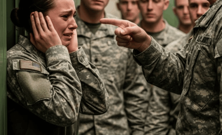 He hit her and laughed as if it meant nothing—until every Marine in the mess hall set down their trays, stood up, and locked their gaze on him…