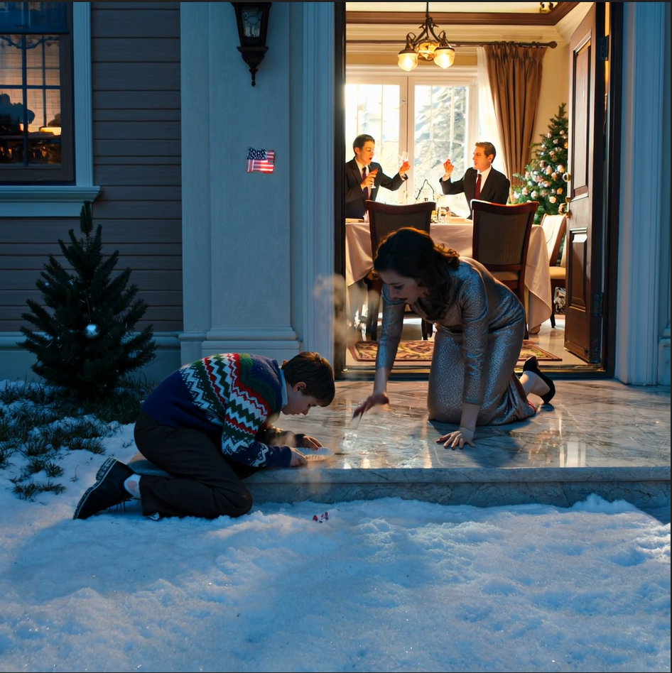I Won $100M but Showed Up to Christmas in a $6 Thrift Store Sweater, So My Mom Made Me Eat on the Freezing Porch While My Brother Toasted “To Successful Children”… Then a Powerball Ticket Fell Out of My Pocket onto Her Marble Floor and She Dove for It Like an Animal