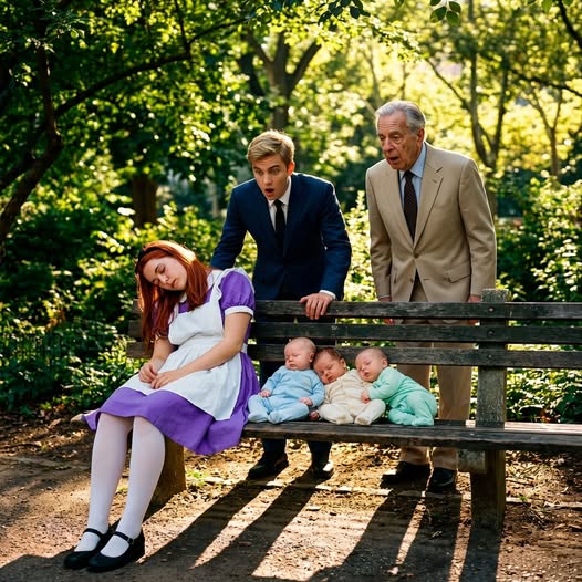 He Thought His Employee Went Home Safe — Then Found Her on a Rainy Bench, Shielding Three Tiny Faces