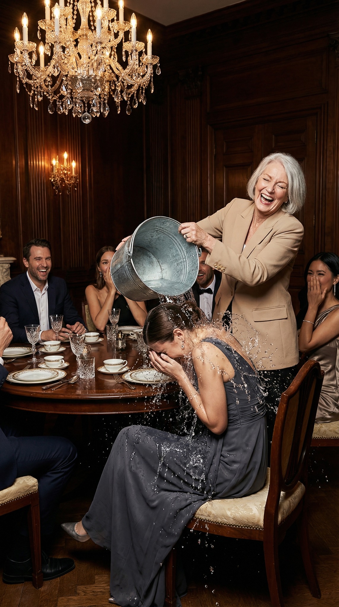 I never told my ex-husband and his wealthy family that I was the secret owner of their employer’s multi-billion dollar company. They thought I was a ‘broke, pregnant charity case.’ At a family dinner, my ex-mother-in-law ‘accidentally’ dumped a bucket of ice water on my head to humiliate me, laughing, ‘At least you finally got a bath.’ I sat there dripping wet. Then, I pulled out my phone and sent a single text: ‘Initiate Protocol 7.’ 10 minutes later, they were on their knees begging.