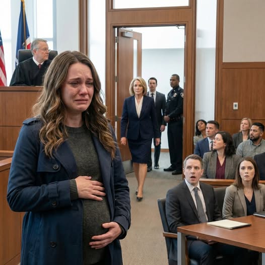 At the divorce hearing, I’m eight months pregnant—hands on my belly, trying to breathe through the whispers. My husband smirks and leans in, voice like a knife: “Let’s see how you’ll survive without me.” I swallow the humiliation… until the courtroom doors swing open. He freezes. My mother steps in—calm, elegant—followed by a line of suits and stunned silence. She says, “My daughter will live far better without you.” My husband and his mistress go pale.