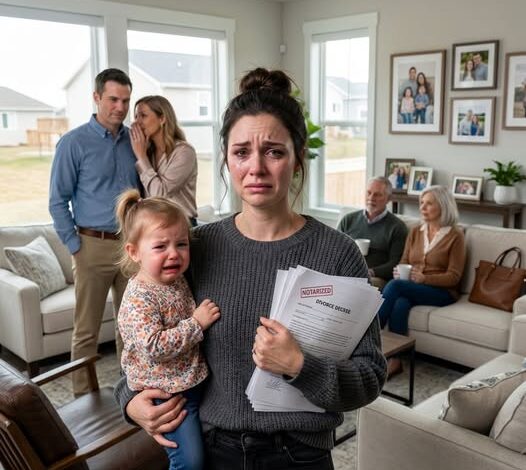 I was seven months pregnant when my husband marched his mistress into our house and threw divorce papers in my face. My in-laws didn’t even blink—like this was normal. My two-year-old daughter clutched my hand, whining through tears, “Mommy… I’m hungry. Milk, please.” He sneered, “Sign it. You’re done.” I looked at my child… and smiled. I survived. But my next move would ruin them all.