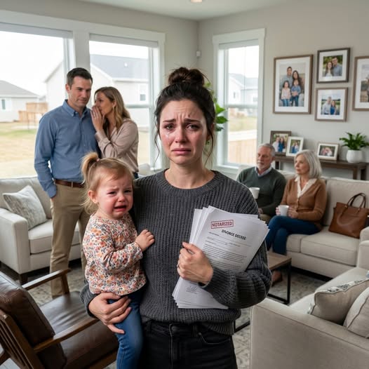 I was seven months pregnant when my husband marched his mistress into our house and threw divorce papers in my face. My in-laws didn’t even blink—like this was normal. My two-year-old daughter clutched my hand, whining through tears, “Mommy… I’m hungry. Milk, please.” He sneered, “Sign it. You’re done.” I looked at my child… and smiled. I survived. But my next move would ruin them all.