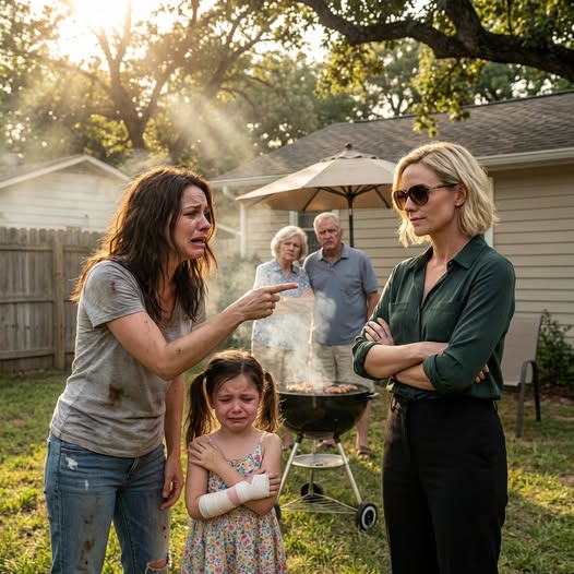 At a family gathering, I found my four-year-old sobbing in the corner—her tiny hand bent at a sickening angle