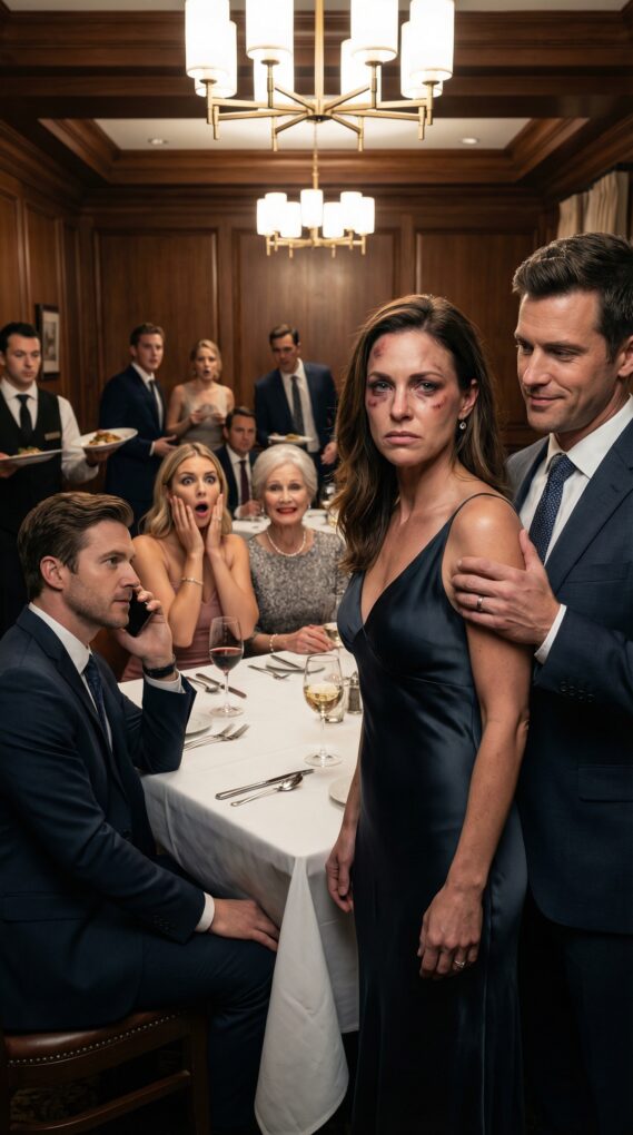 At our 10th wedding anniversary dinner, I walked into the restaurant with a black eye. The music stopped. The plates froze in mid-air. My husband squeezed my shoulder and said, “Don’t worry, those are my sisters. They’re just teaching her a lesson in respect.” His sisters burst out laughing – until my brother stood up, leaned across the table and whispered to him, “Ready for my lesson, Ethan?”