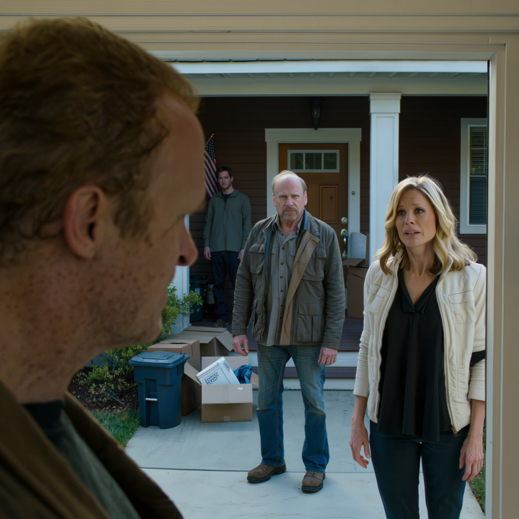 When I drove my pickup back from a weekend fishing trip, I froze when I saw all my belongings dumped beside the trash bin in front of the house; my daughter-in-law stood there coldly and said there was no room for me in that house anymore, while my son just stood silent — I simply smiled, pulled out my phone, made one call, and 3 days later they started frantically searching for me everywhere…