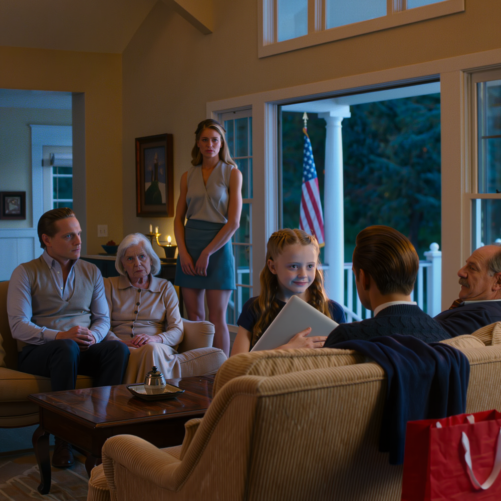 My mother-in-law demanded that my 9-year-old daughter hand over her $1,600 MacBook to her cousin as a “gift.” Then she looked straight at her and said, “If you don’t know how to share, then maybe you shouldn’t call me Grandma anymore.” That was when my husband finally stood up. The whole room nearly fell silent as his parents’ expressions suddenly changed…