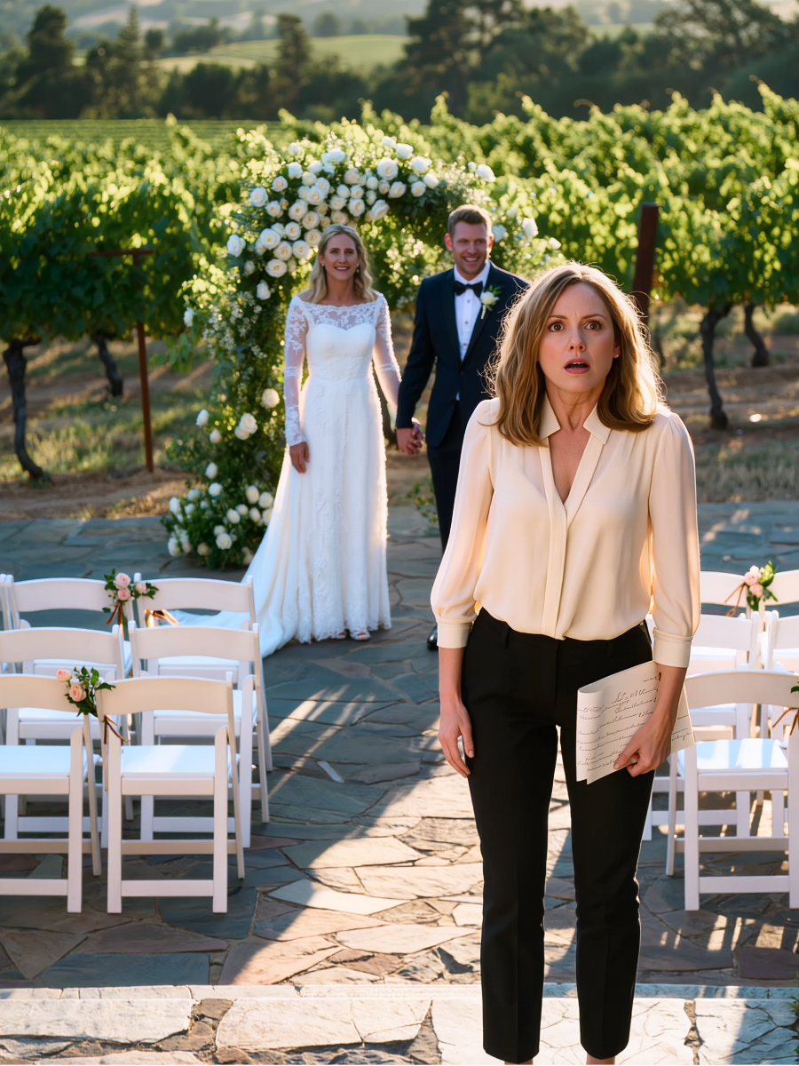 “At my wedding rehearsal, my sister walked in wearing my gown, her hand on my fiancé’s arm. ‘Surprise, we’re eloping tonight,’ she chirped as my mother applauded and guests stared at me, waiting for me to crumble. They thought I had no idea about the secret emails, the canceled license, the contract in my name. I set down my notes and said, ‘I’m glad you’re all here, because…’ — and then I pulled out my phone.”